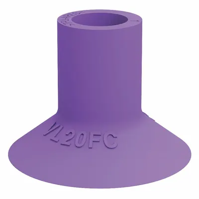 PIAB Vacuum Pad: Plain Pad without Adapter, 25 mm Pad Dia, Thermoplastic Elastomer - Multi-Bellows Type Packaging Industry Vacuum Pads