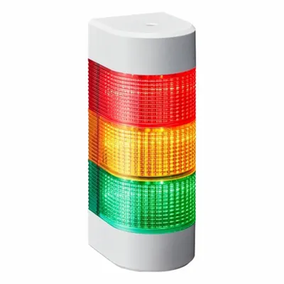 PATLITE Wall Mount Signal Tower: 3 Tier, No Sounder Tier, IP54, Amber/Green/Red - Three-Tier Tower Light Assemblies