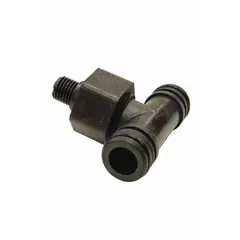 This hot and cold mixing tee is a valve component for institutional toilets, compatible with BestCare Faucets series. Constructed from Noryl material, it mixes hot and cold water supply lines for temperature control in commercial lavatories and showers.