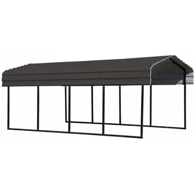 ARROW Carport: 20 ft Overall Lg, 10 ft Overall Wd, 7 ft Overall Ht, Powder Coated - Carports