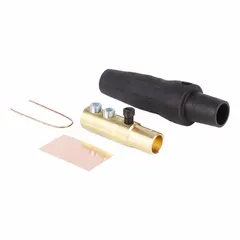 Female plug with double set screw terminations rated 400 A and 600V AC/600V DC. Black housing. Suitable for industrial power distribution applications requiring secure high-amperage connections.