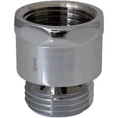 This inline vacuum breaker is constructed of brass with a chrome finish. It features a 1/2 in NPSM connection and is designed for installation on handheld showerheads to prevent backflow by admitting air when water flow stops.