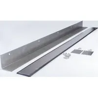 This door sweep is a single-fin insert model made of stainless steel. It measures 48 inches in length and 2 1/4 inches in width. Used to seal the gap under a door, it helps block drafts, dust, insects, and noise in commercial and industrial settings