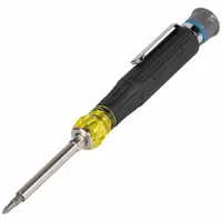 KLEIN TOOLS Screwdriver: Hex/Phillips/Slotted Tip, 12 Tips, 6 1/2 in Overall Lg, Cushion Grip (MPN 32611P)