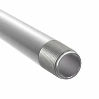 This 10 ft length of 1-1/2 in trade size intermediate metal conduit (IMC) is made from 316 stainless steel with a polished finish. It features male NPT threads and is UL listed. Typical applications include protecting electrical wiring in environments where corrosion resistance is required
