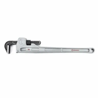 CRESCENT Pipe Wrench: Aluminum, 5 in Jaw Capacity, Serrated, 36 in Overall Lg - Straight Pipe Wrenches