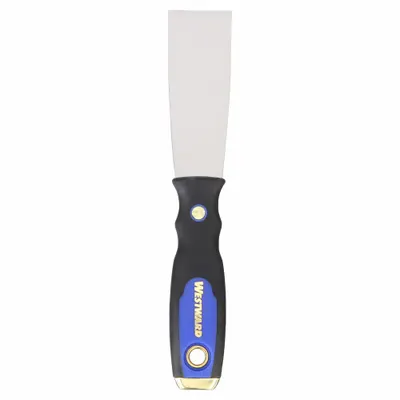 WESTWARD Putty Knife: Bld. Mat. Carbon Steel, Hdl. Mat. Plastic/Rubber/Steel, Stiff - Standard Scrapers