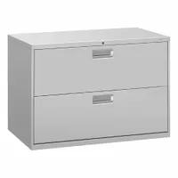 HON Lateral File Cabinet with Drawer: Light Gray, 2 Drawers, 28 in Overall Ht, 18 in Overall Dp (MPN H692.L.Q)
