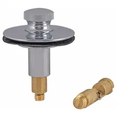 Brass Chrome-Plated Lift and Turn Bathtub Drain Stopper, 1 1/2 in, 35255
