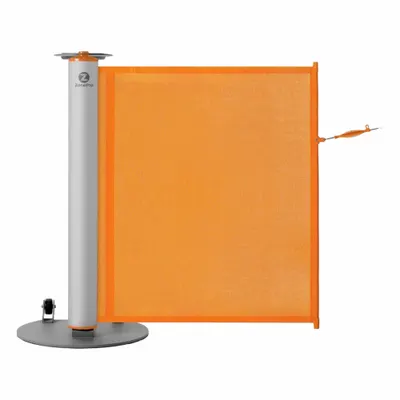 MODUS Single Mobile Stand: 40 in Post Ht, 11 1/2 ft Belt Lg, Orange, 1 No. of Posts - Retractable Belt Barrier Systems