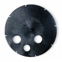 Plastic lid for sewage basins, compatible with universal series basins. Includes mounting hardware. Features a 2-inch outlet diameter, 2.5-inch vent, and 2-inch opening diameter. Not radon mitigating.