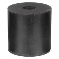 This door-mounted bumper door stop measures 13/16 in wide with an overall height of 13/16 in and comes in a black finish. It is designed to protect walls and doors from impact damage when a door swings open, absorbing force to prevent dents and wear in industrial, commercial, and warehouse settings