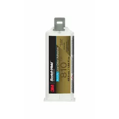 Ambient-cured acrylic adhesive supplied in a 48.5 mL dual-cartridge format. The thick liquid cures to a tan color and is intended for use with two-part applicators in bonding applications.