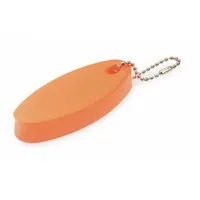 Vinyl coated foam key float in orange, measuring 4 in wide by 1 in high. Designed to keep keys buoyant and visible in industrial environments such as plants, warehouses, or field operations