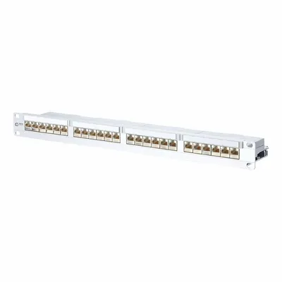 METZ CONNECT Patch Panel: Rack, Anodized Aluminum, RJ45, 180° Mounting Angle, 24 Ports - Voice & Data Housings, Panels & Connector Components