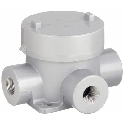 HUBBELL KILLARK Conduit Outlet Body: Aluminum, GE, 1 in Trade Size, T Body - T Round Body - Tee Type