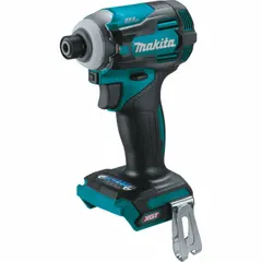 The Makita GDT01Z cordless impact driver delivers 1950 in-lb max torque, 3700 RPM no-load speed, and 4400 impacts per minute. It is suitable for driving screws and bolts in assembly, fabrication, and maintenance tasks.