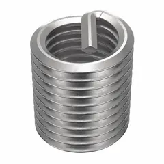 Free-running helical insert with tanged tang for M16-2.00 coarse metric threads. Made of 18-8 stainless steel, plain finish, 16.5 mm length. Used to repair or reinforce tapped threads in metal components.