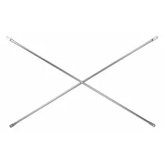 Steel cross brace in silver finish. Provides lateral bracing and structural stability for scaffolding, shoring towers, and similar equipment. Compatible with BIL-JAX model 0012-210-10.