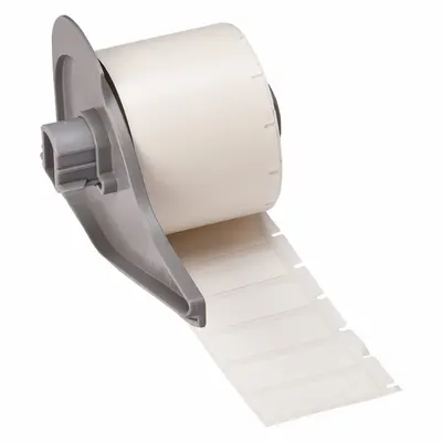 BRADY Pre-Cut Label Stock Roll: 1/2 in x 1 1/2 in, 1 1/2 in x 1/2 in, Polyester - Brady Precut Label Rolls