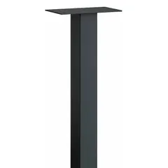 This aluminum pedestal is powder coated black and designed for in-ground mounting. It measures 48 inches high by 3 1/2 inches wide and deep. Compatible with roadside mailboxes, it provides a stable support for curbside mail delivery. Mounting hardware is not included.