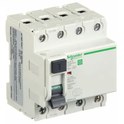 IEC Supplementary Protector: 40 A Amps, 240V AC, 260 mA Rated Residual Current - UL1053 DIN Rail-Mount Ground Fault Protectors