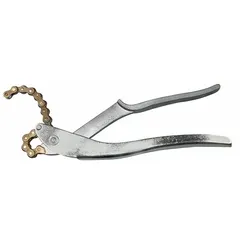 One-stroke chain cutter designed for cutting glass tubing with outer diameters from 1/4 in to 1 in. Suitable for laboratory, industrial, and maintenance tasks requiring clean cuts on glass tubes.