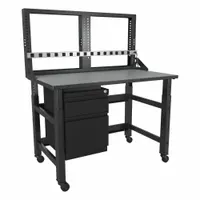 SAFCO PRODUCTS Computer Workstation: 0 Shelves, 0 Display Mounts, 62 in Overall Ht, 48 in Overall Wd (MPN TWTYP19TBLKSTGMBK)