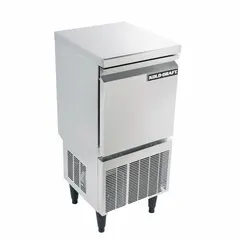 The SCOTSMAN KD-50 is an undercounter ice machine producing 50 lb of ice per day. It is air cooled and finished in silver. Dimensions are 36 3/4 inches high by 15 1/2 inches wide. Suitable for low- to moderate-volume ice needs in commercial kitchens, bars, and break rooms.