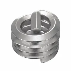 Free-running helical insert with tang for installation. #8-32 thread size, right-hand coarse thread, plain finish. Made from 18-8 stainless steel with tensile strength of 200,000 to 250,000 psi. Supplied in a 1,000-piece pack. Used to repair or reinforce threads in metal components, particularly in softer materials.
