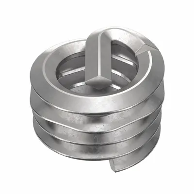 HELI-COIL Helical Insert: Tanged Tang Style, Free-Running, #8-32 Thread Size, Plain - Free-Running Tanged Helical Inserts