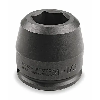 PROTO Impact Socket: 1 1/2 in Drive Size, SAE, 1 5/8 in Socket Size, 6-Point - 1-1/2" Drive Impact Sockets