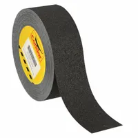 Anti-Slip Tape: Very Coarse, 46 Grit Size, Solid, Black, 1 in x 60 ft, 41 mil Tape Thick, Rubber (MPN GRAN13538)