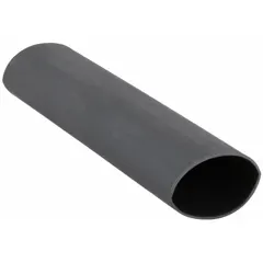 Black adhesive-lined heat shrink tubing with split-resistant design. Inner diameter shrinks from 0.8 in to 0.2 in. Each piece is 6 in long. Pack of 100. Used for insulating and sealing electrical connections and cables against moisture and corrosion.