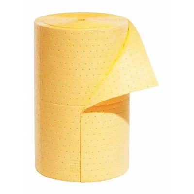 PIG Sorbent Roll: 150 ft Lg, 24 in Wd, Yellow, Polypropylene, MAT602 - Sorbent Rolls
