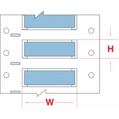Polyolefin blue matte sleeve label roll for wire identification. Each label measures 3/32 in x 1 1/2 in, designed for 20 AWG to 28 AWG wire gauge. Compatible with i5100 printer series. Used for marking wires in control panels, equipment, and industrial installations.