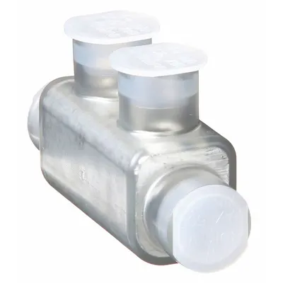 BURNDY Multitap Connector: 2 Port, In-Line Entry, 6 AWG – 500 kcmil Wire Size - Dry-Location In-Line Entry Multitap Connectors