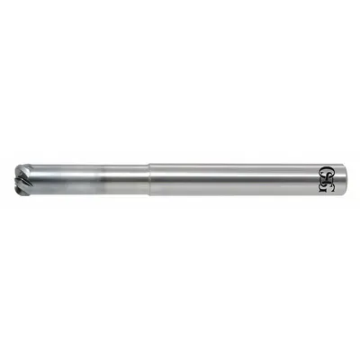 OSG Corner Radius End Mill: Carbide, WXS Coated, 5 Flute, 8 mm Mill Dia, 3.5 mm LOC - High-Feed Carbide Corner-Radius End Mills for Hardened Materials