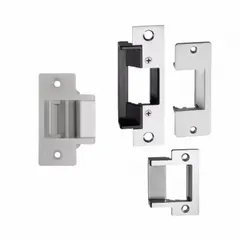 This cylindrical electric strike from ALARM CONTROLS is constructed with a stainless steel faceplate. It operates on 24V AC/DC input voltage and is rated for medium-duty applications. Typical uses include access control for interior doors in commercial settings such as offices, storage rooms, and controlled entry points.