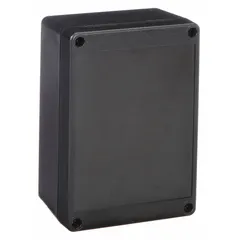 This nonmetallic enclosure is made of polycarbonate with a solid cover, measuring 3 in x 3 in x 2 in. Rated NEMA 4, it provides protection against rain, splashing water, and dust for indoor or outdoor use. Suitable for housing electrical components in industrial environments.