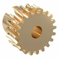 Metric worm wheel, module m 1, right hand helix, 20° pressure angle, non-ground tooth finish. Made of aluminum bronze. Used in power transmission applications requiring high reduction ratios, such as conveyor systems, indexing tables, and industrial machinery