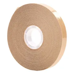 3M 987 is a reverse-wound adhesive transfer tape with a 1.7 mil thick transparent acrylic adhesive on a kraft paper liner. It provides a permanent bond and is used for splicing, mounting, and laminating thin materials such as films, foils, and gaskets in industrial assembly and converting operations.