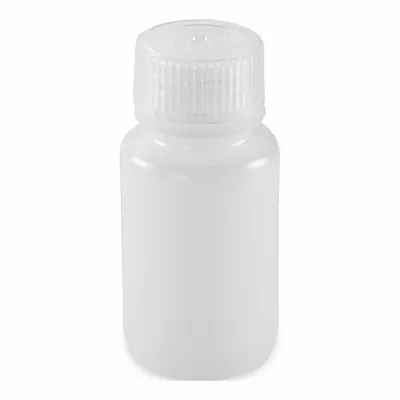 GLOBE SCIENTIFIC Dispensing Bottle: HDPE, 60 mL, 2.02 fl oz, Closure Included, Colorless - HDPE Wide Mouth Round Lab Bottles