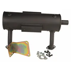 Muffler kit for Kohler engines, compatible with models 620-730/740/750, CH18-25, and LH640-755. Used to reduce exhaust noise on lawn tractors, zero-turn mowers, and other outdoor power equipment with PTO-side exhaust systems.