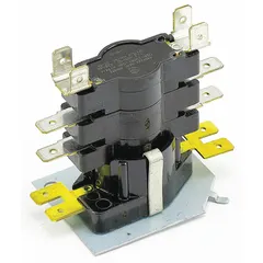 This electric sequencer controls the staging of electric heating elements in HVACR systems. It energizes heating elements in a timed sequence to prevent electrical overload and ensure smooth temperature control. Suitable for use in commercial and industrial heating applications.