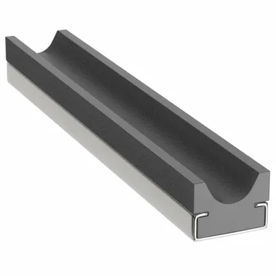 MJ MAY Belt Guide: Round Belt Guide, For 3/8 in Belt Dia, Black, UHMWPE, 6 ft Overall Lg - Round Belt Guides with Mounting Channel