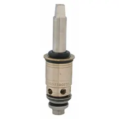 This brass compression cartridge controls hot and cold water flow in Chicago Faucets brand faucets. It is a direct replacement part for commercial and industrial faucets in restrooms, kitchens, and laboratories. Includes one cartridge.