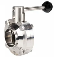 DIXON Butterfly Valve: 4 in Pipe Size, Solder, 85 psi Max. Pressure (CWP), 316L Stainless Steel, 4 (MPN B5107E400BB-A)