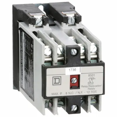 SQUARE D NEMA Control Relay: Surface Relay Mounting, 120V AC Coil Volt - Surface-Mounted Relays