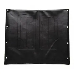 Vinyl embossed back upholstery for wheelchairs, 20 inches wide and 18 inches high. Includes attaching hardware. Compatible with Evermed brand frames. Used as a replacement backrest in medical mobility equipment.